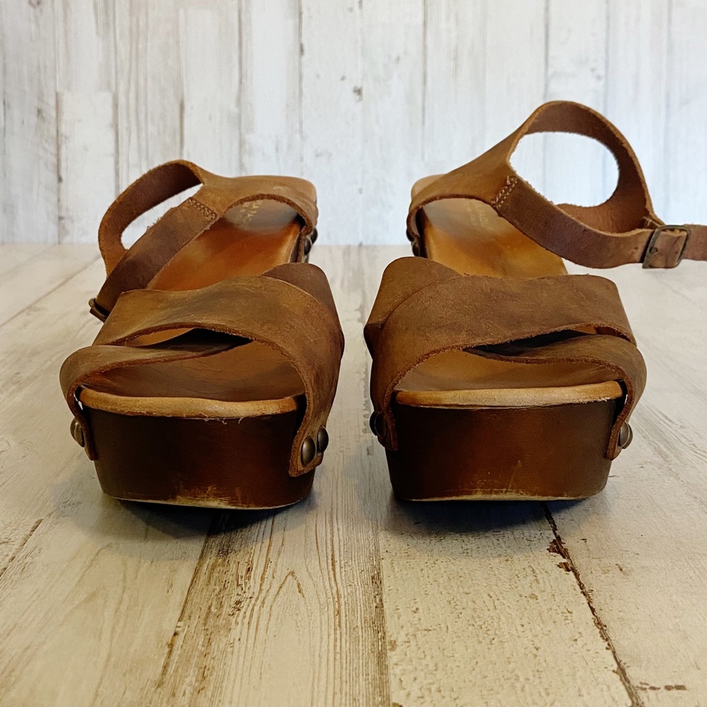 Mila Paoli | Womens Brown Leather Strap Platform Sandals | Size: 9.5 - Picture 4 of 13